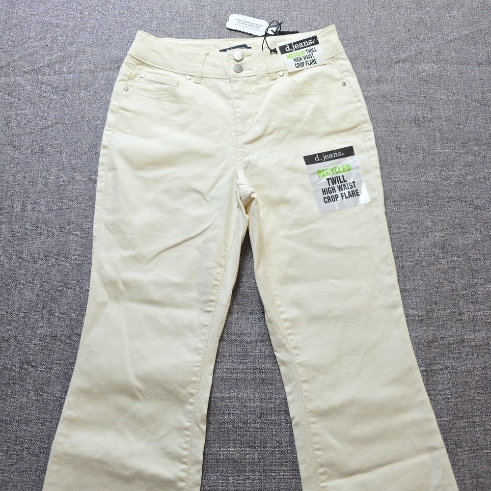 D. Jeans Pants Women High Wasit Crop Flare Antique White Size 4